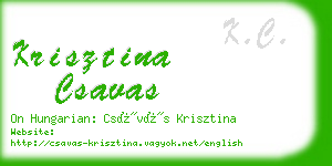 krisztina csavas business card